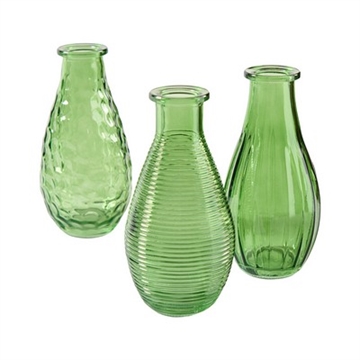 Glas vase grøn 3stk. sæt